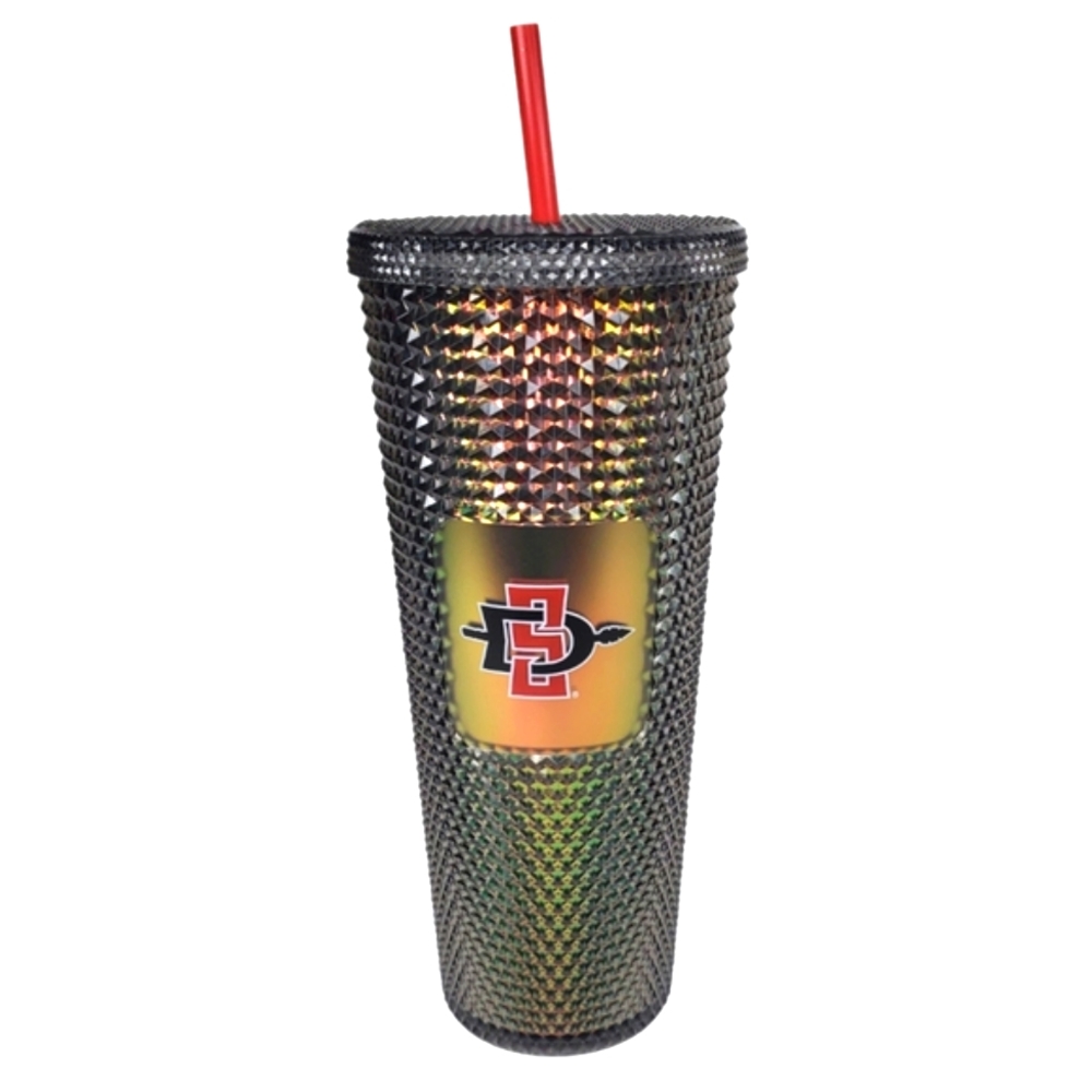 NWT Starbucks San Diego State University Bling Studded Black Iridescent Tumbler